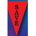 60' Stock Digitally Printed Message Pennant String -Save